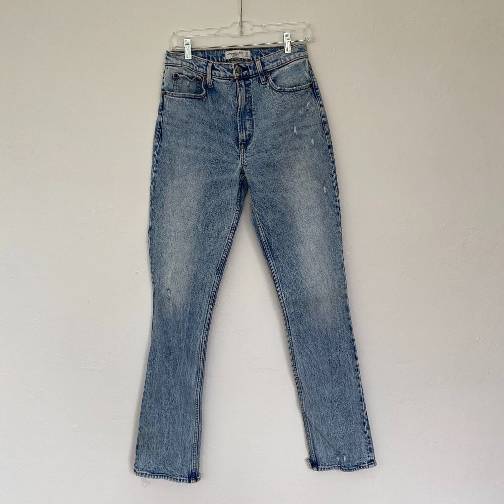Abercrombie & Fitch Women's 90s High Rise Acid Wash Skinny Jeans